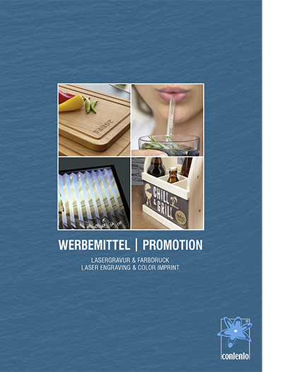 Contento Werbemittel & Promotion Lasergravur & Digitaldruck